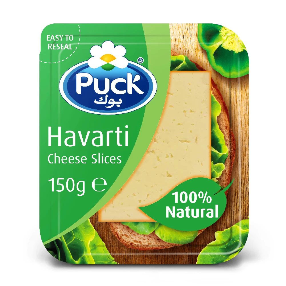 Puck Havarti Natural Slices Cheese 150 gm