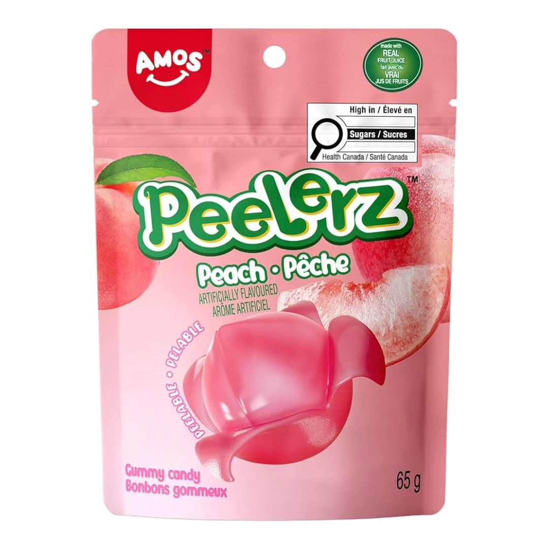 Amos Peelerz Gummy Peach 65 gm