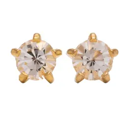 Studex Gold Plated Tiffany Apr Crystal Card /Pr- Earrings For Sensitive Ears