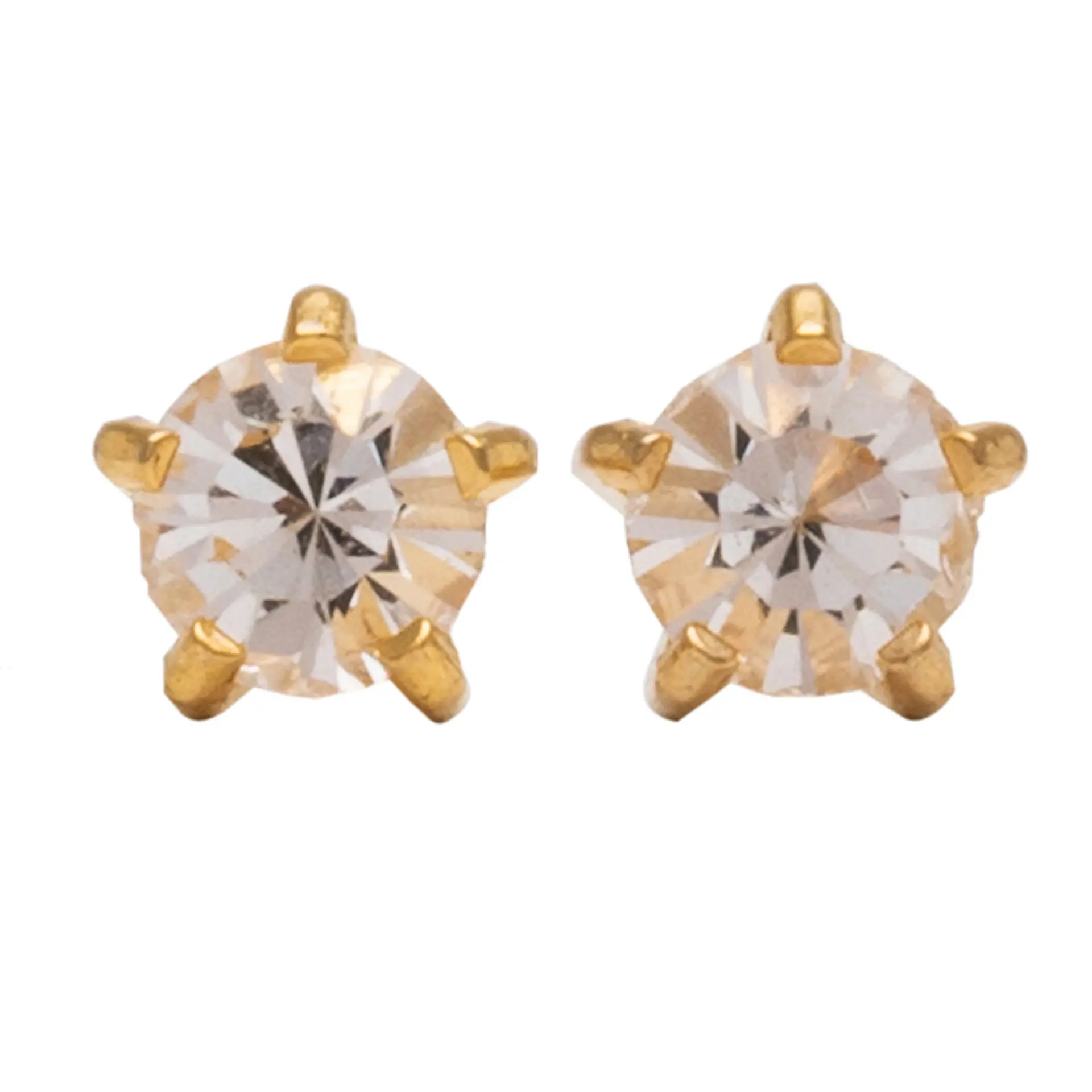 Studex Gold Plated Tiffany Apr Crystal Card /Pr- Earrings For Sensitive Ears - view 1