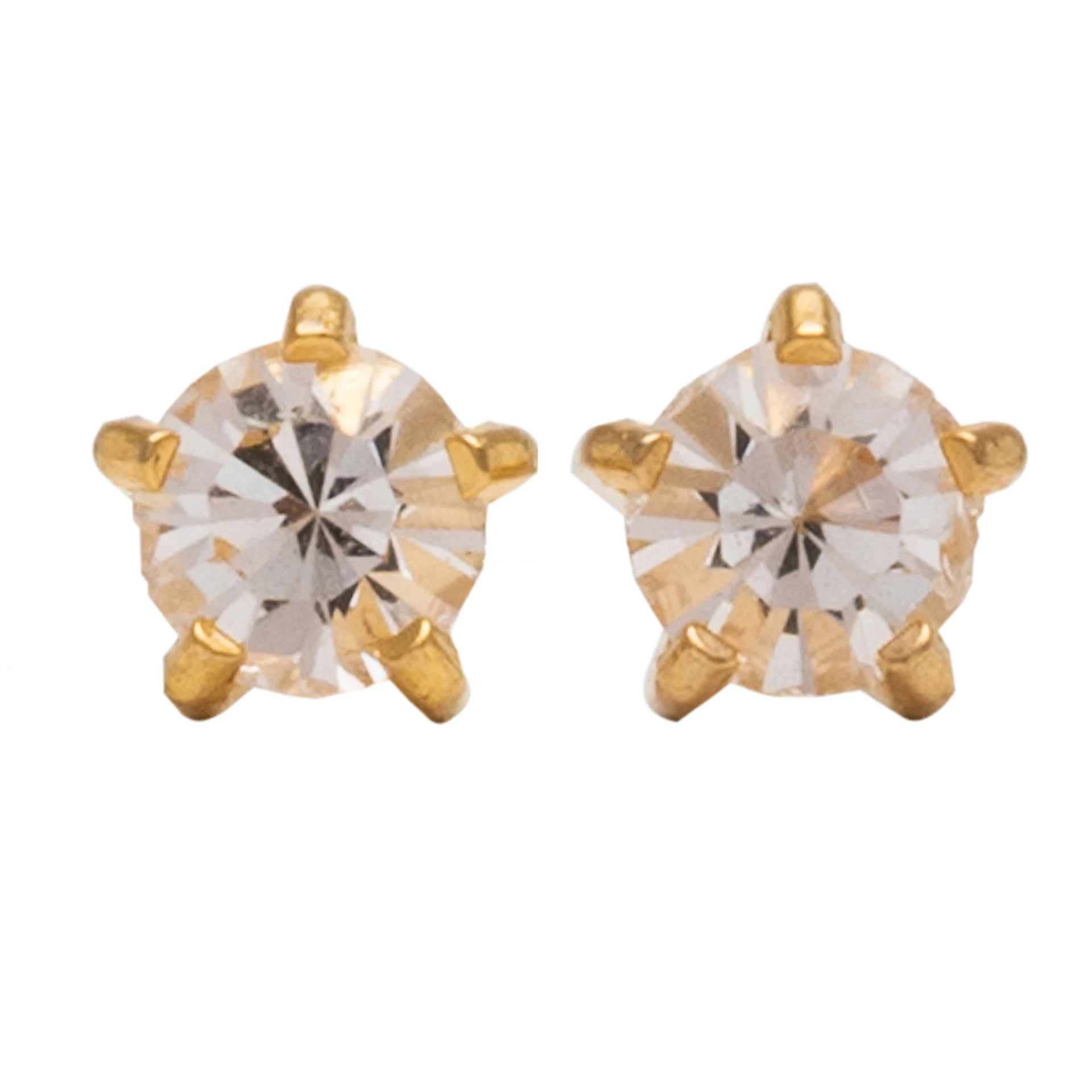 Studex Gold Plated Tiffany Apr Crystal Card /Pr- Earrings For Sensitive Ears
