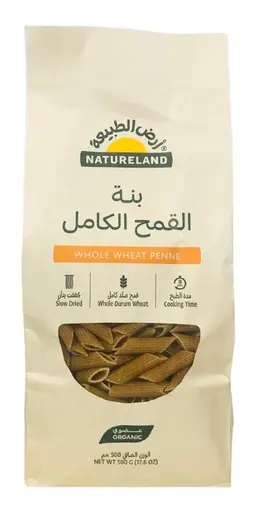 Natureland Organic Pasta Whole Wheat Penne 500 Gm