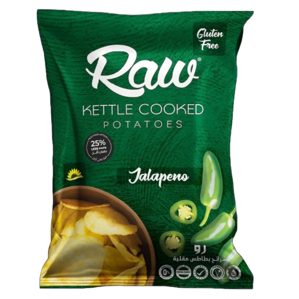 Raw Kettle Cooked Potato Chips With Jalapeno Gluten Free 100 gm - view 1