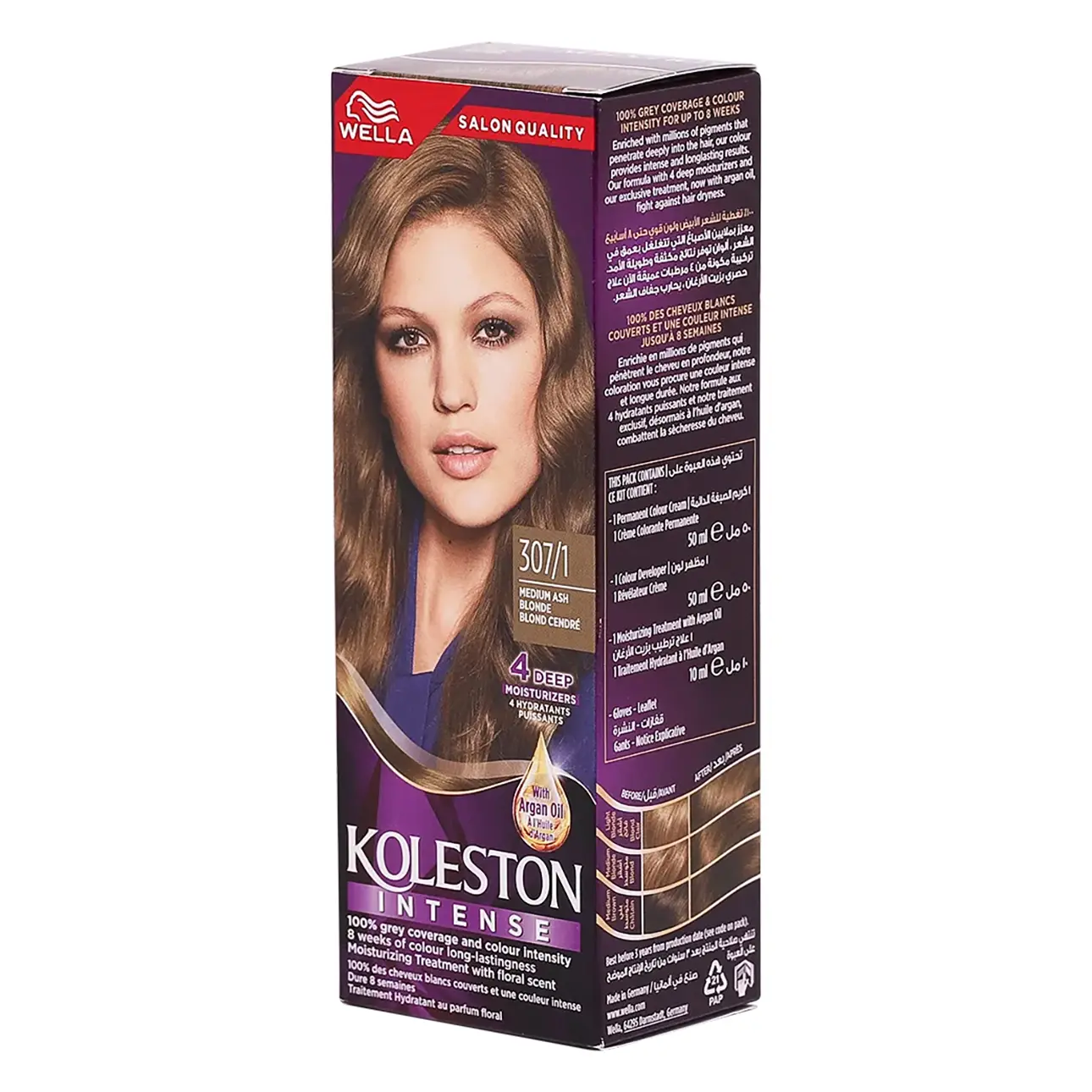 Wella Koleston Hair Colour Creme 307/1Medium Ash Blonde 100 ml - view 1
