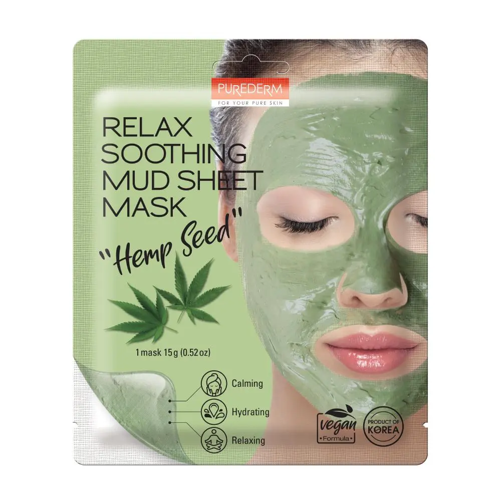 Purederm Relax Soothing Mud Sheet Mask Hemp Seed - view 3