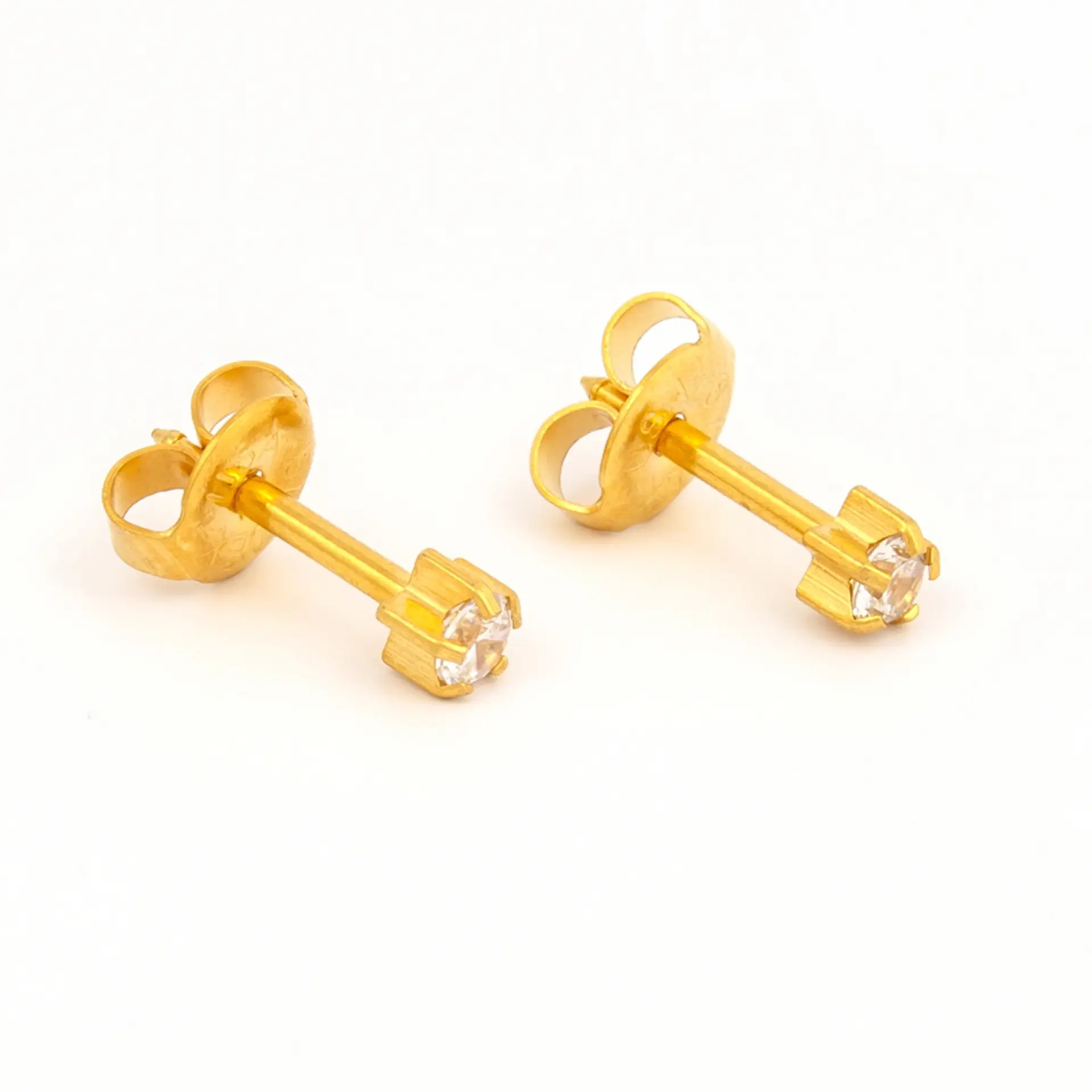 Studex Regular Cubic Zirconia Gold Plated- Earrings For Sensitive Ears - view 2