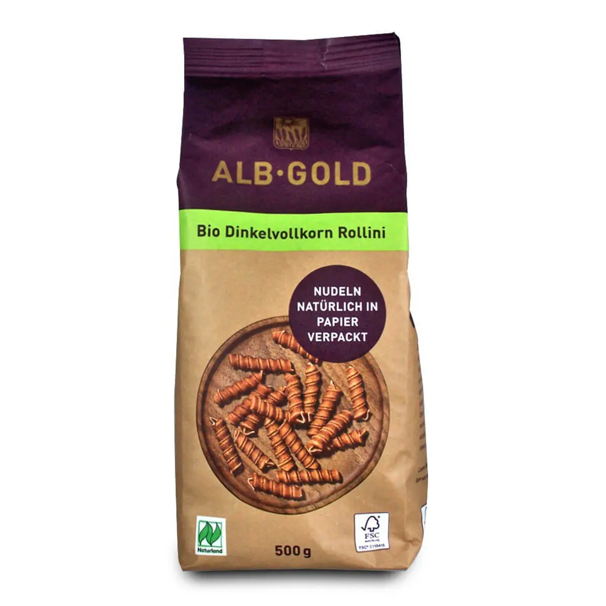 Alb Gold Organic Pasta Whole Grain Spelt Rollini 500 gm - view 1