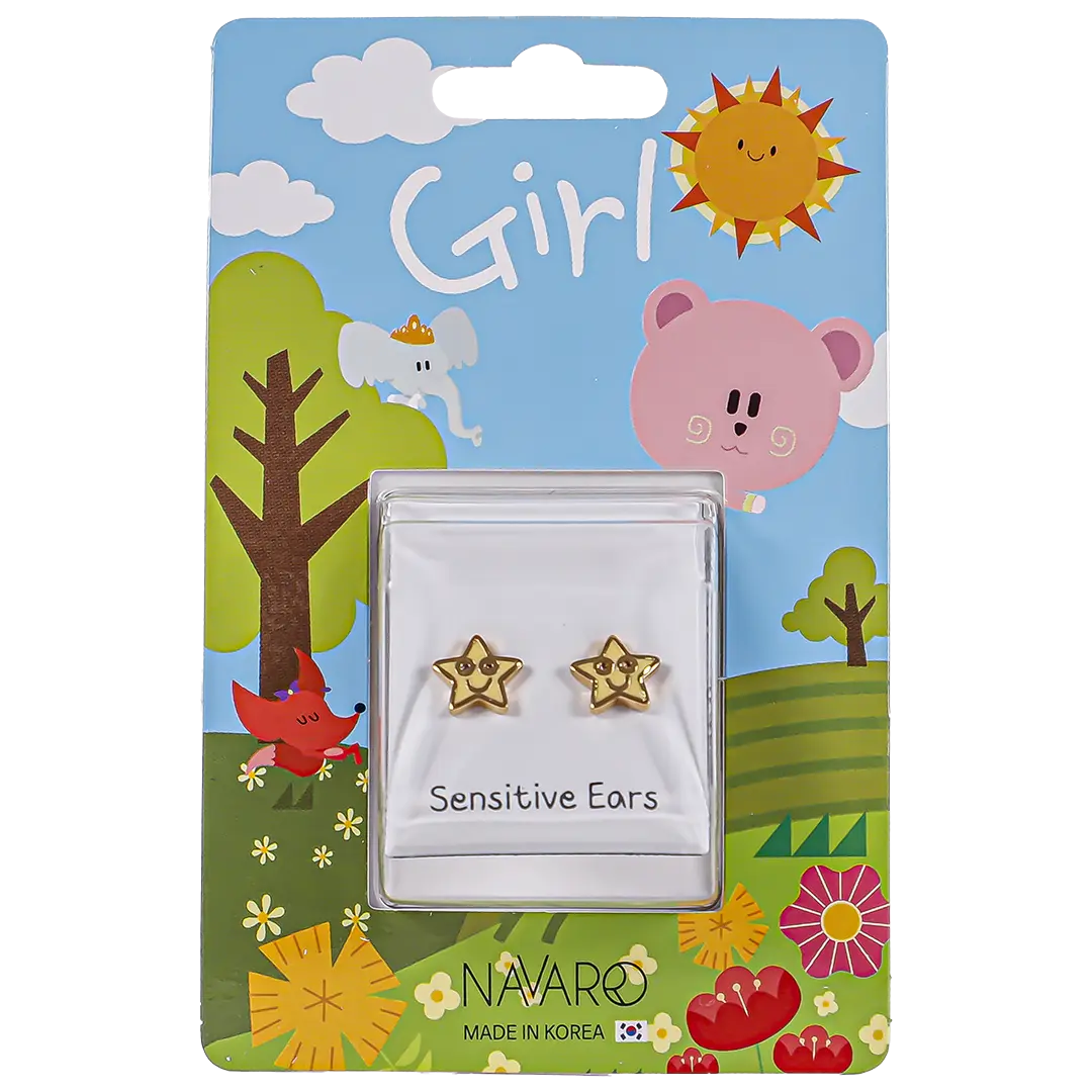 Navaro Elegant Medical Earrings Designed For Girls Gold G003 - view 1
