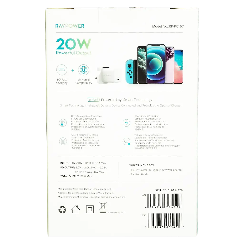 Ravpower Rp-Pc167 Pd 20W Wall Charger 1C White - view 4