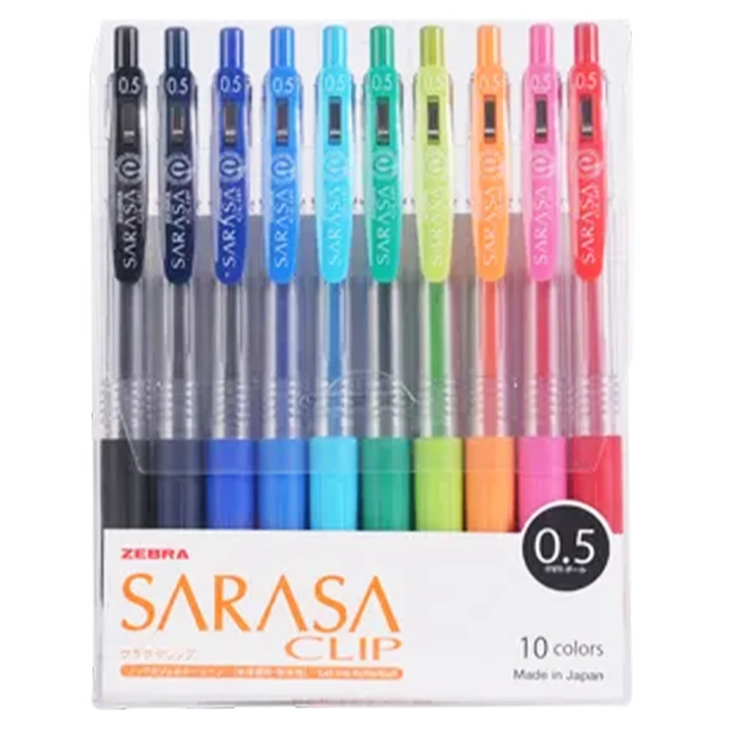 Zebra Sarasaclip 0.5 Set of 10 Assorted Color