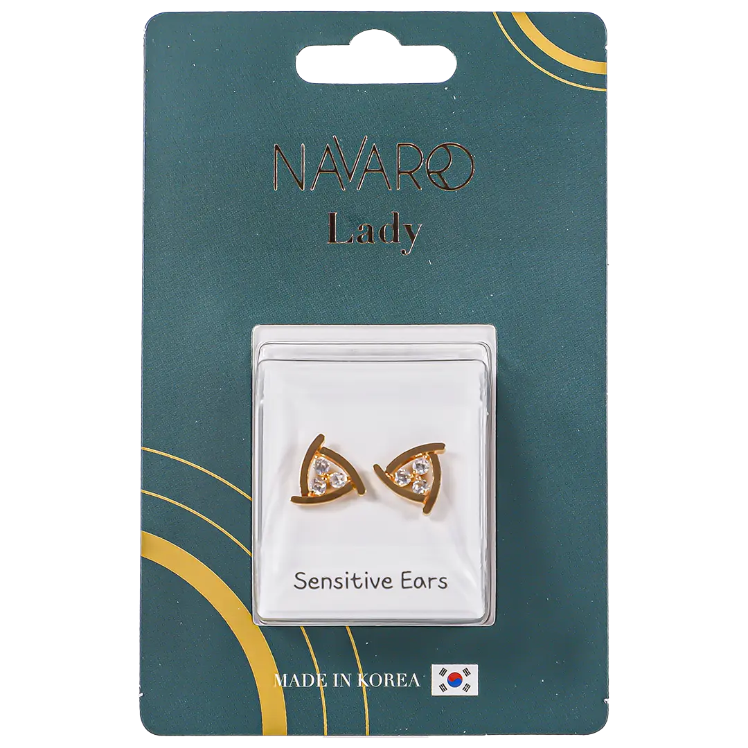 Navaro Elegant Medical Earrings Designed For Woman Gold G033 - view 1