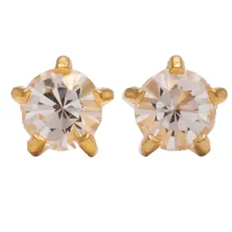 Studex Gold Plated Maxi Tiffany Apr Crystal Card /Pr- Earrings For Sensitive Ears