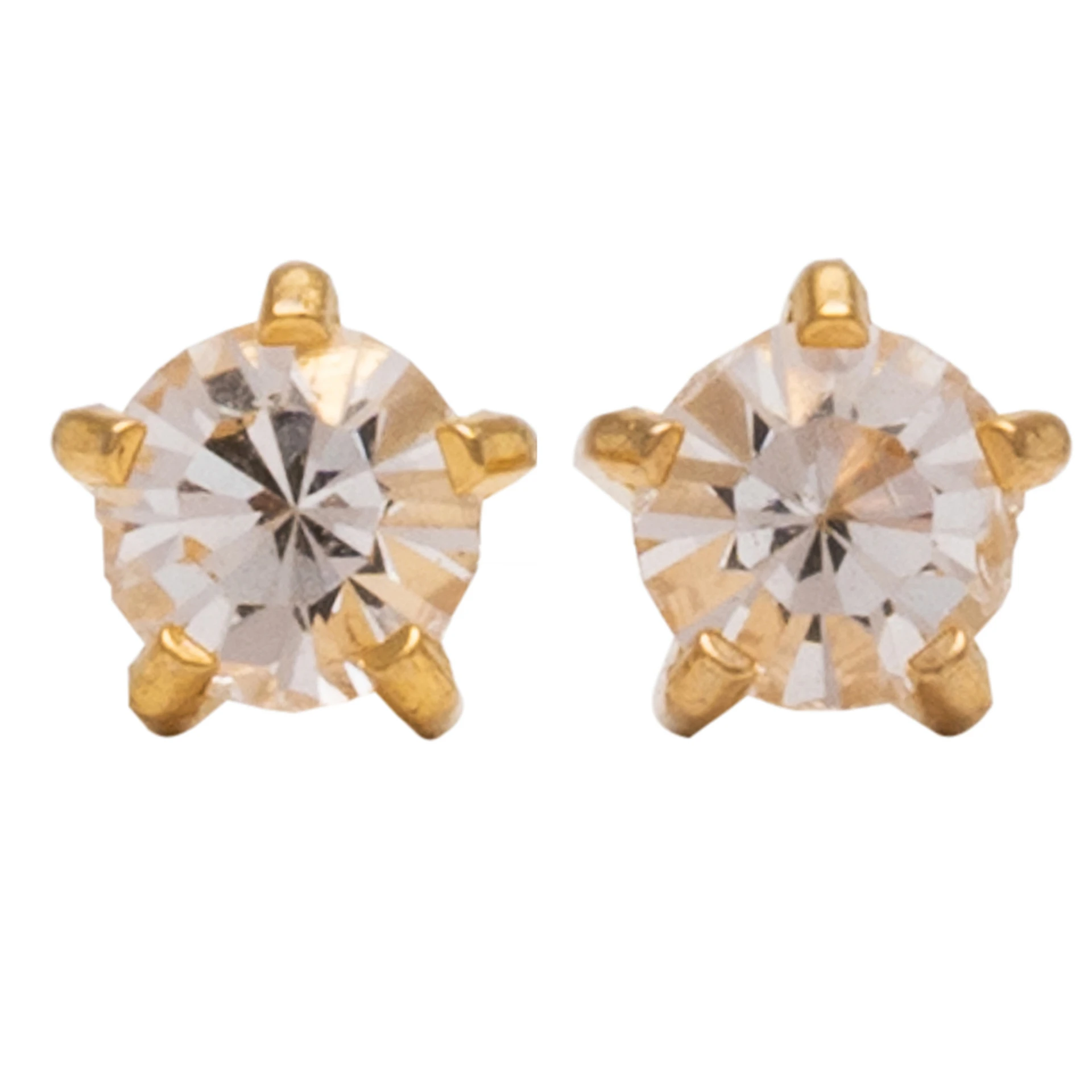 Studex Gold Plated Maxi Tiffany Apr Crystal Card /Pr- Earrings For Sensitive Ears