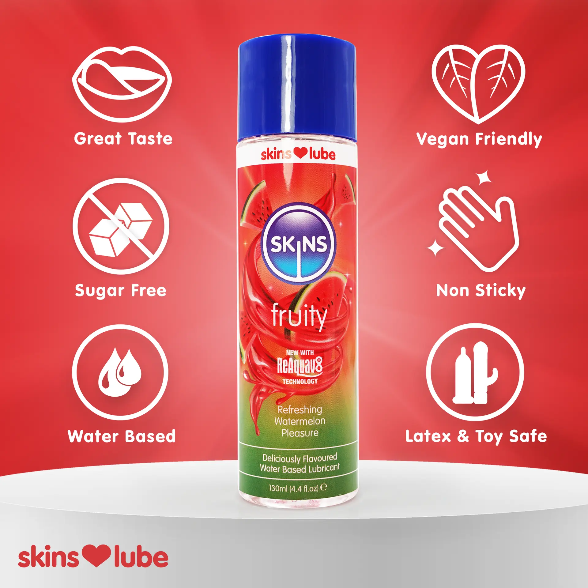Skins Water Based Lubricants Fruity Refreshing Watermelon Pleasure  4.4 Fl. Oz - view 3