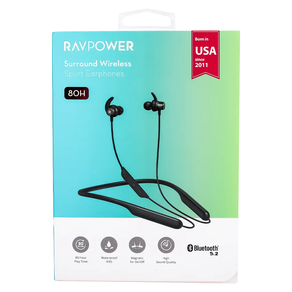 Ravpower Rp-Bh1003 Wireless In Ear Neckband Sports Earphones With Hook - view 3