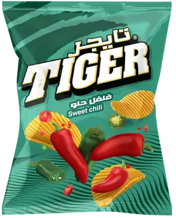  تايجر شرائح بطاطس مقلية بطعم الفلفل الحلو 170  جم