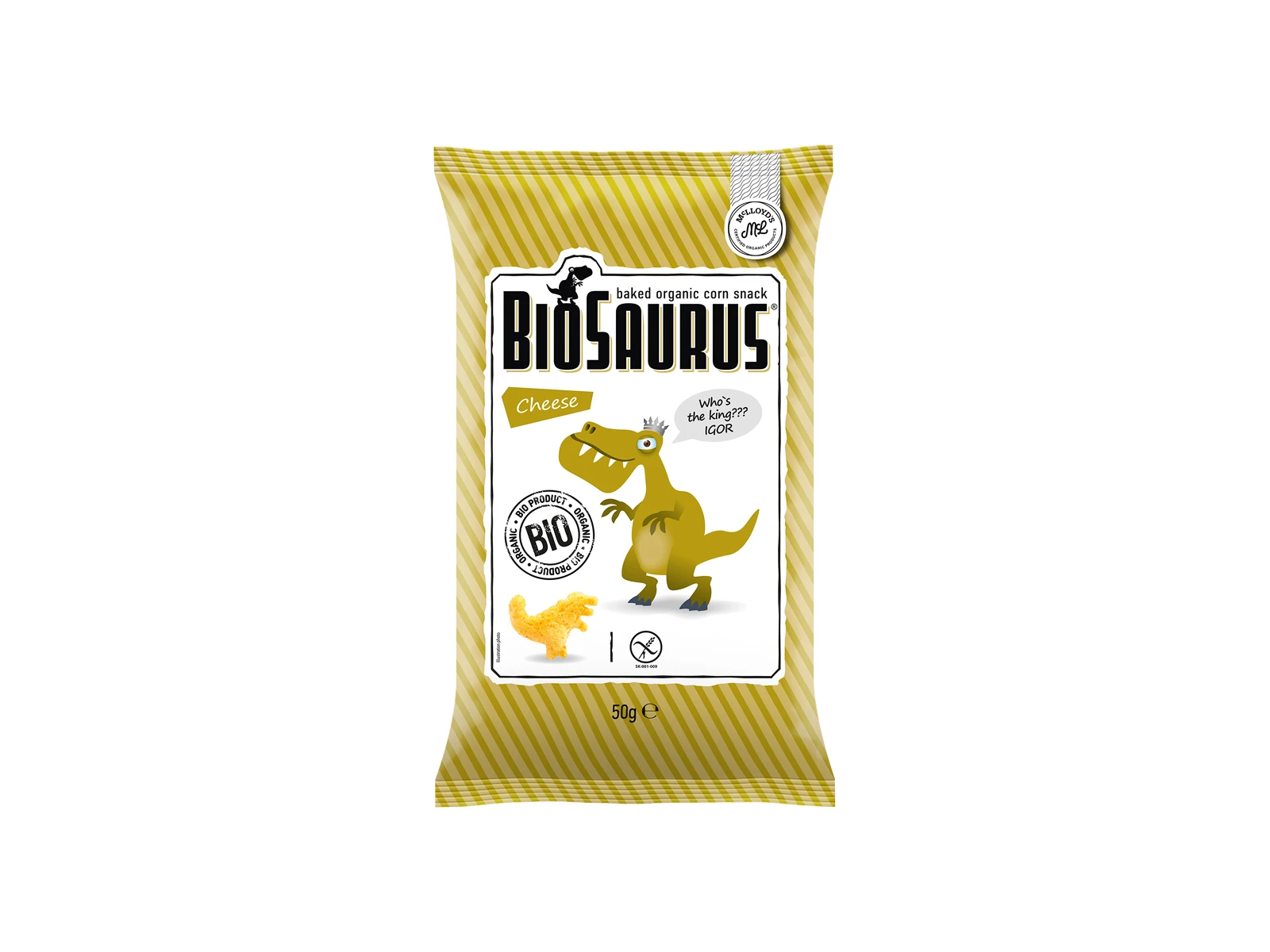 Mclloyd´S Biosaurus Baked Organic Corn Snack Cheese 50 gm