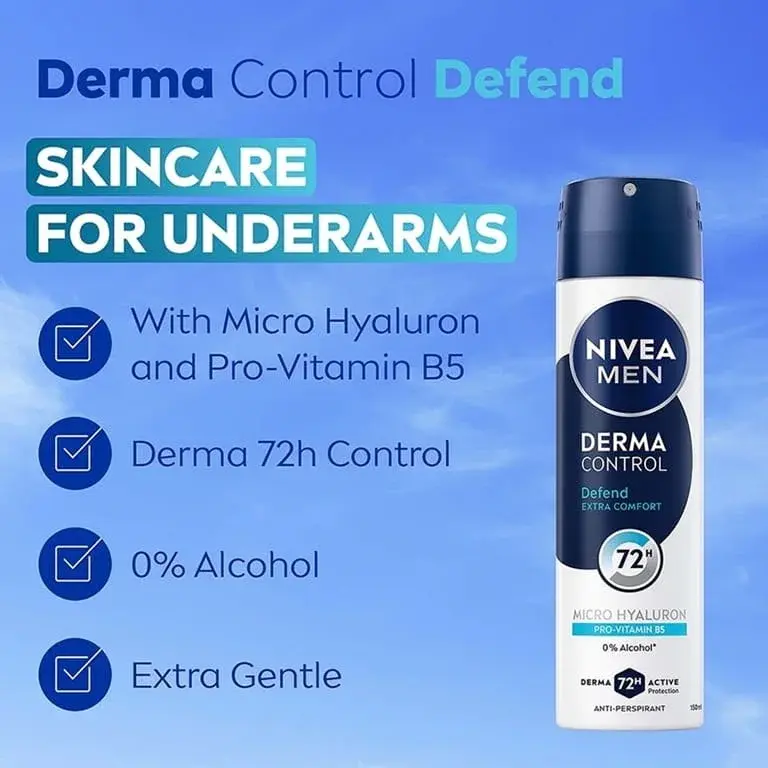Nivea Men Deodorant Spray Derma Control Defend 150 Ml - view 2