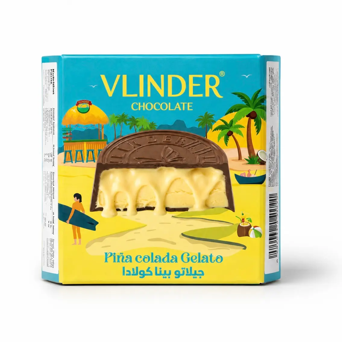 Vlinder Chocolate Coin with Piña Colada Gelato Filling 55 gm - view 2