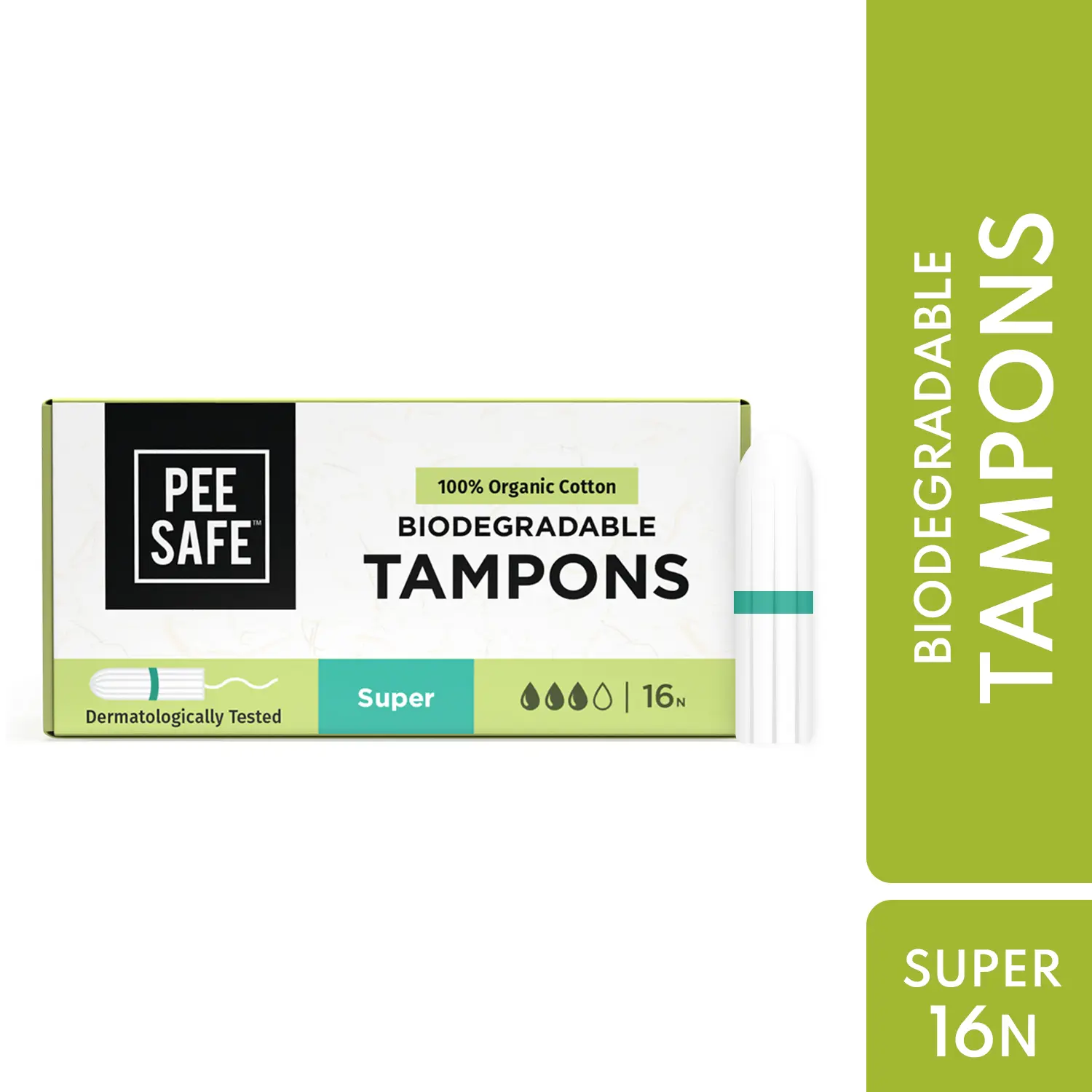 PeeSafe 100% Organic Cotton Tampons Super Size 16 Tampons - view 6