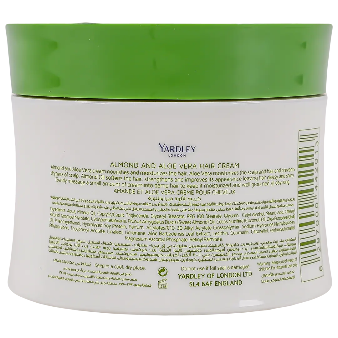 Yardley Hair Cream Almond Aloevera 150 gm - view 2