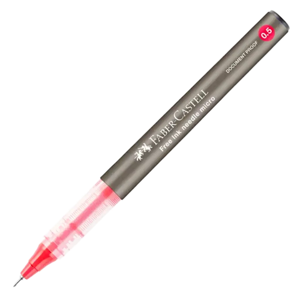 Faber Castell Free Ink Roller Needle 0.5mm Red set of 12 - view 1