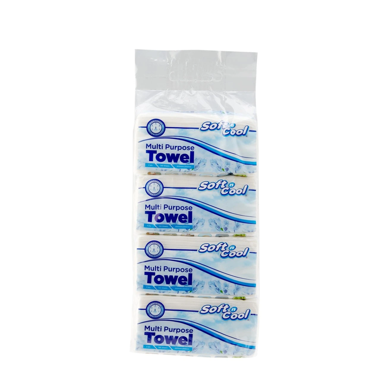 Soft N Cool Multipurpose Towels 150 Sheets 4 Pack