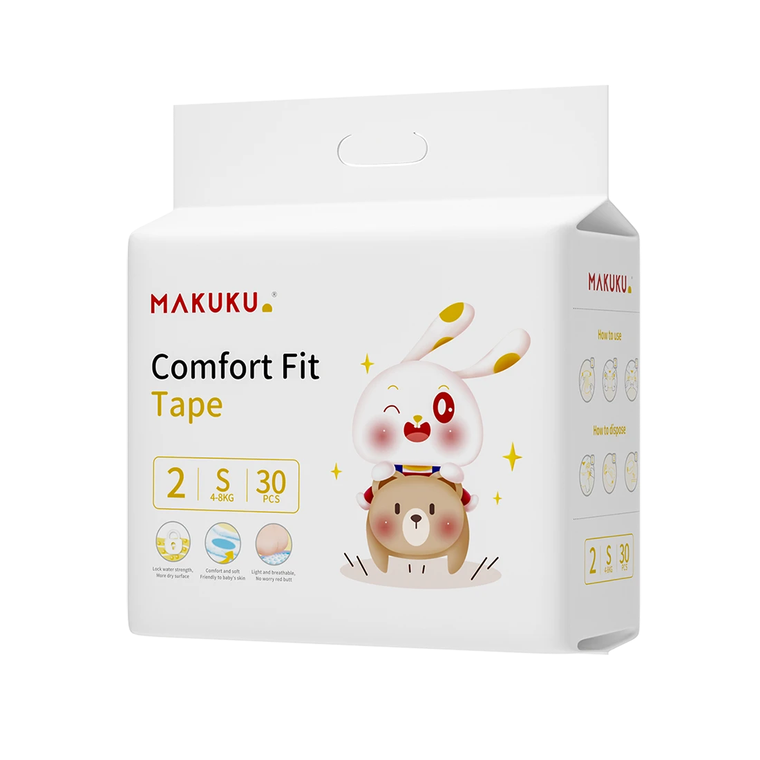 Makuku Comfort Fit Tape Size 2 Count 30 Diapers