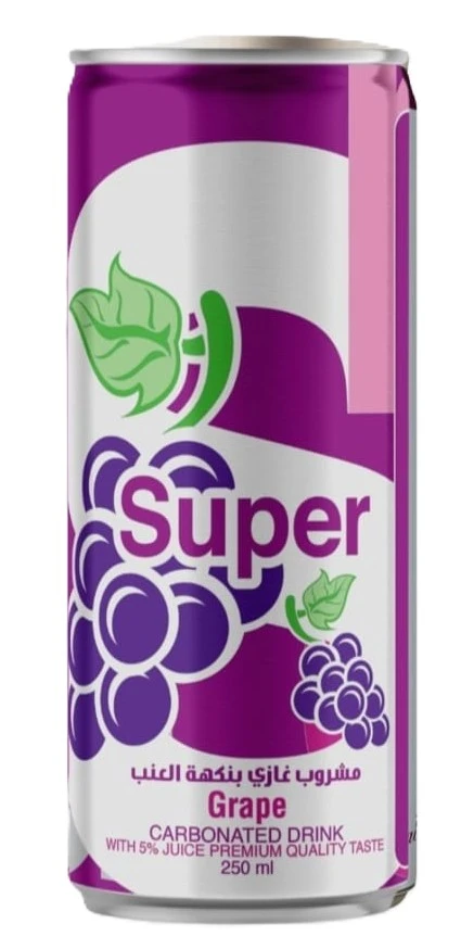 Super Grape Flavor Carbonated Drink 250Ml
