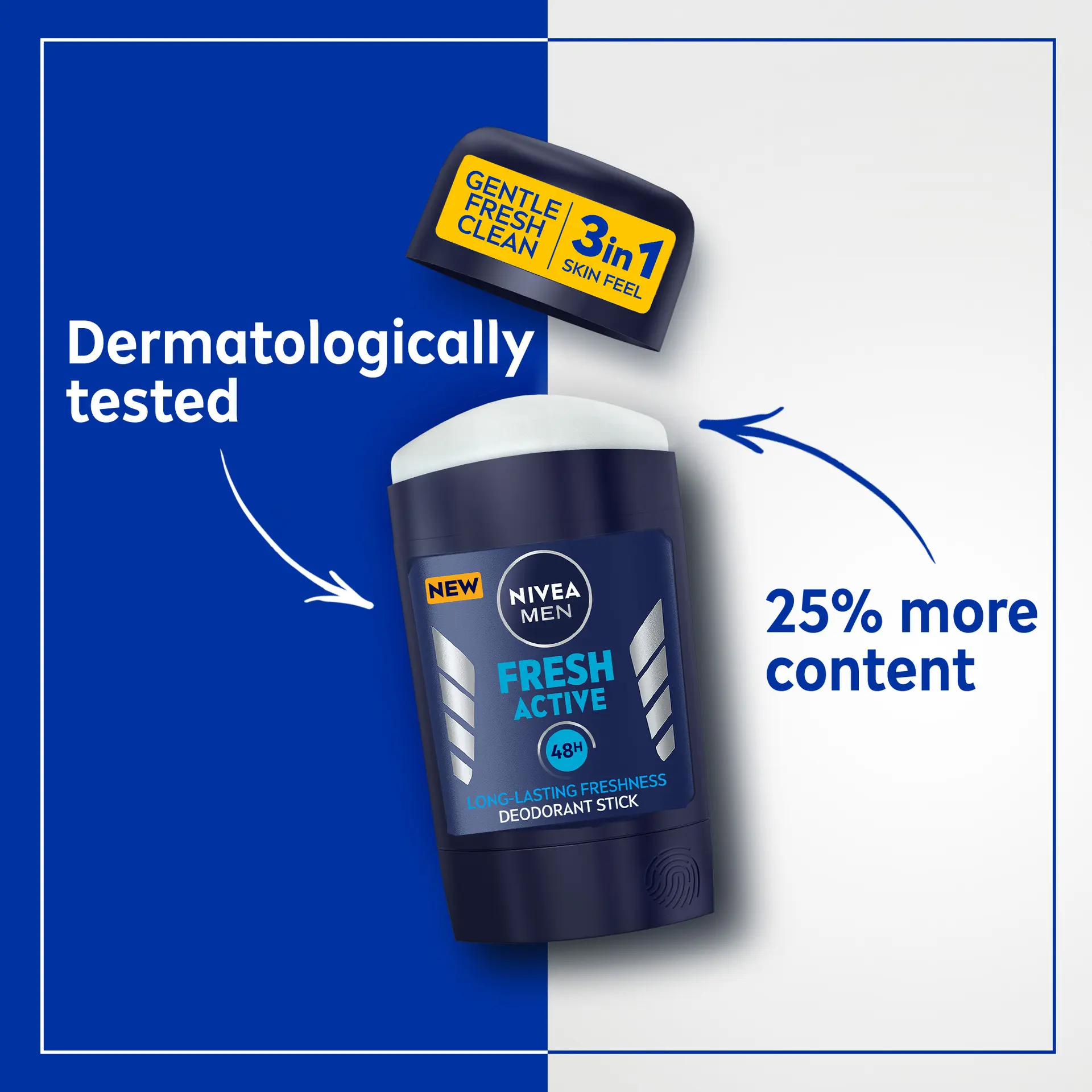 NIVEA MEN Antiperspirant Stick for Men 48h Protection Fresh Active Fresh Scent 50 ml - view 6