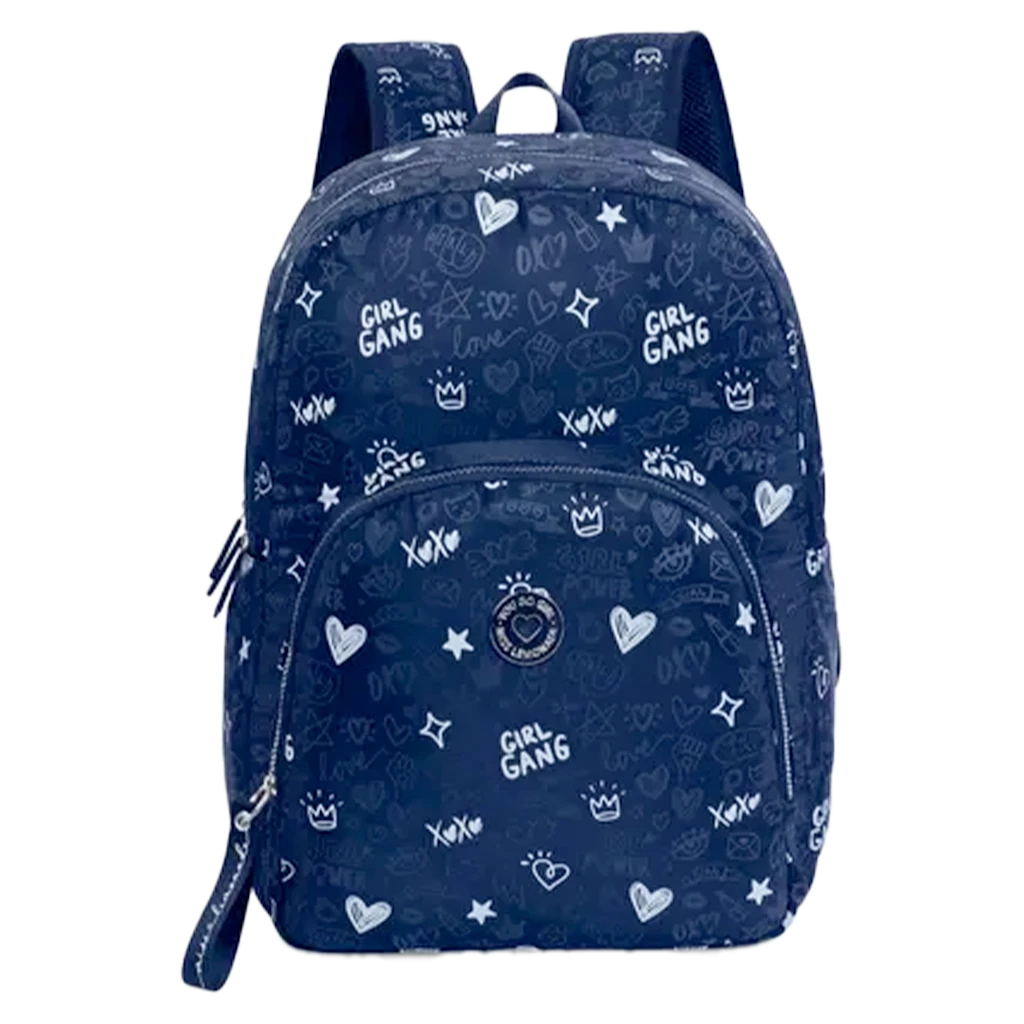 Marshmallow Backpack Blue Color with Hearts 17 inch