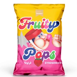 Gandour Fruity Pops Lolipop Strawberry 15 pcs 8.6 gm