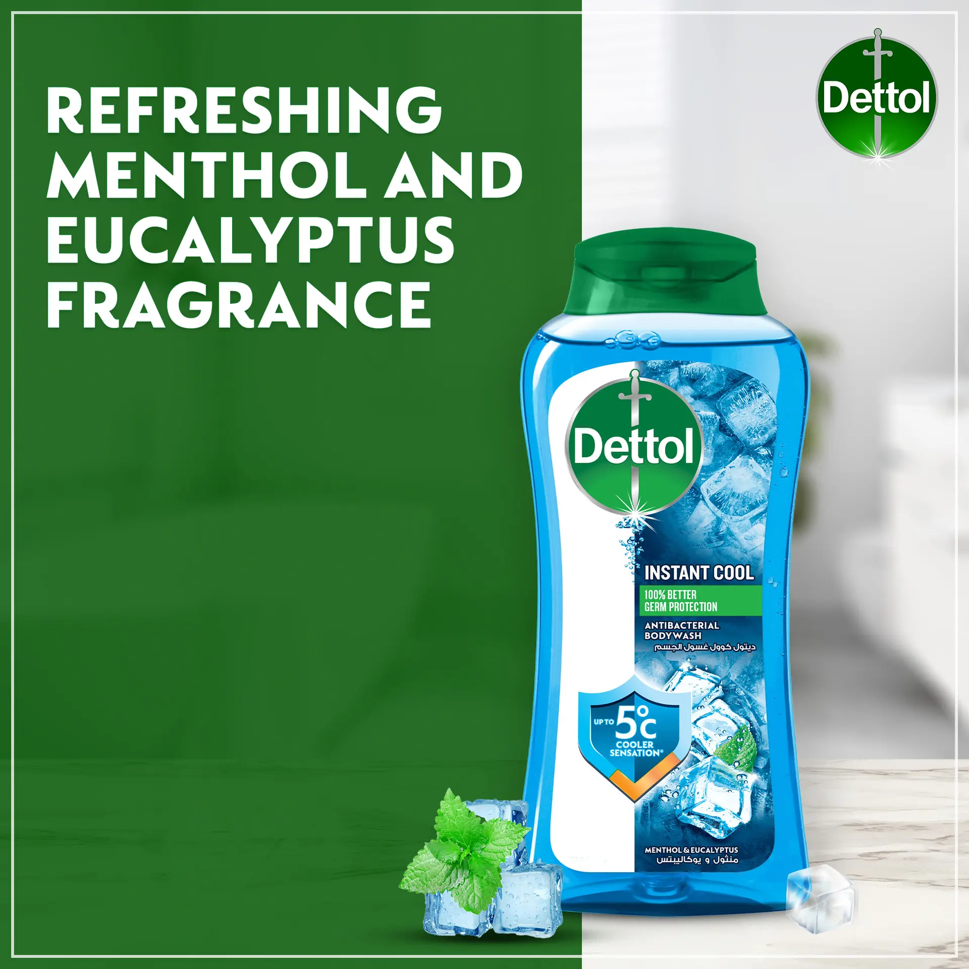 Dettol Cool Shower Gel and Body Wash Menthol and Eucalyptus Scent 250 ml - view 8