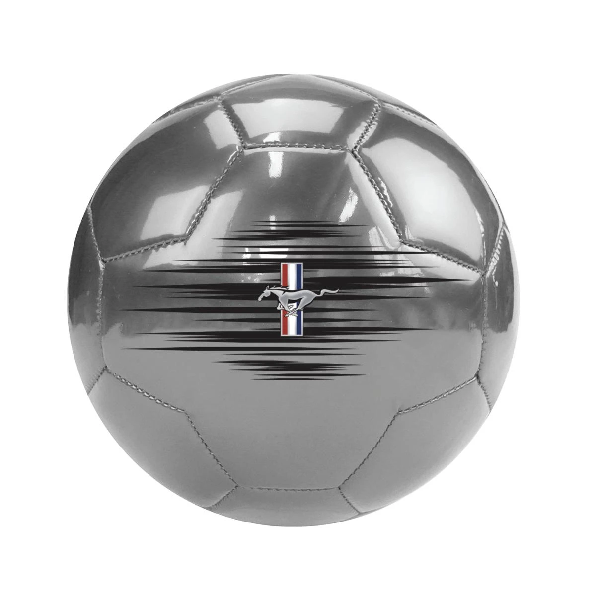 Mustang Football Silver Metallic Color Not Inflated with Air 5 inch