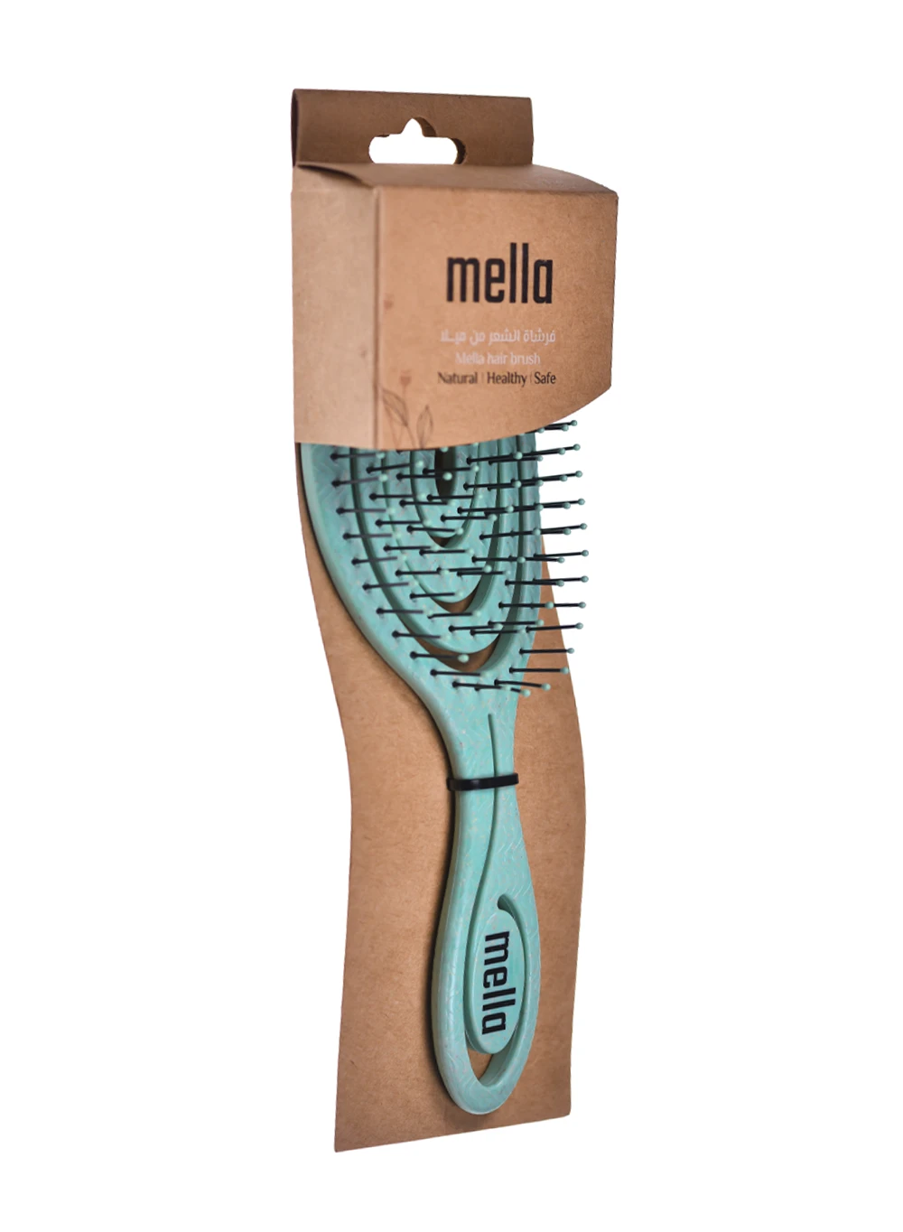 Mella Naturals Hair Detangling Brush For Curly Stright And Dry Hair Green
