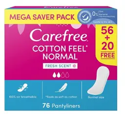 Carefree Pantyliners Cotton Fresh Scent 76 Pads