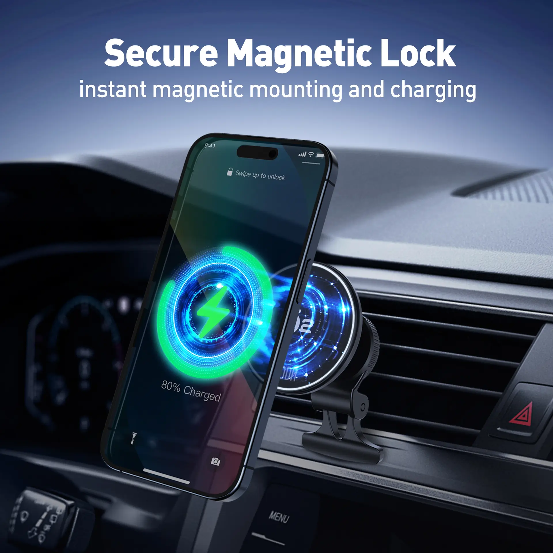 Joda MagQ C1 Wireless Charging Car Holder Black Color 15W - view 16