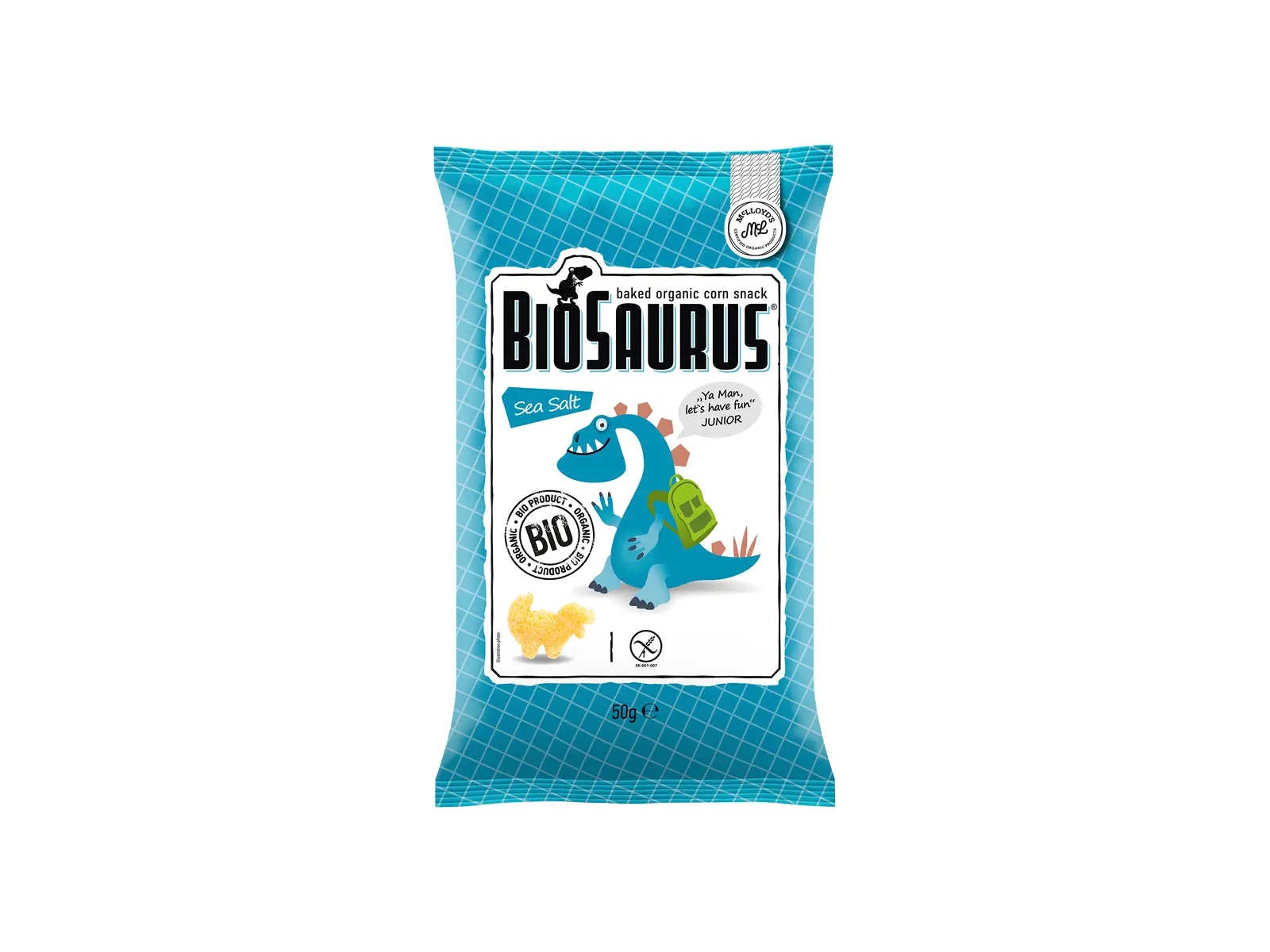 Mclloyd´S Biosaurus Baked Organic Corn Snack Sea Salt 50 gm - view 1