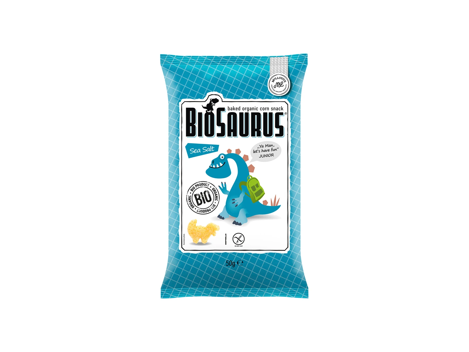 Mclloyd´S Biosaurus Baked Organic Corn Snack Sea Salt 50 gm