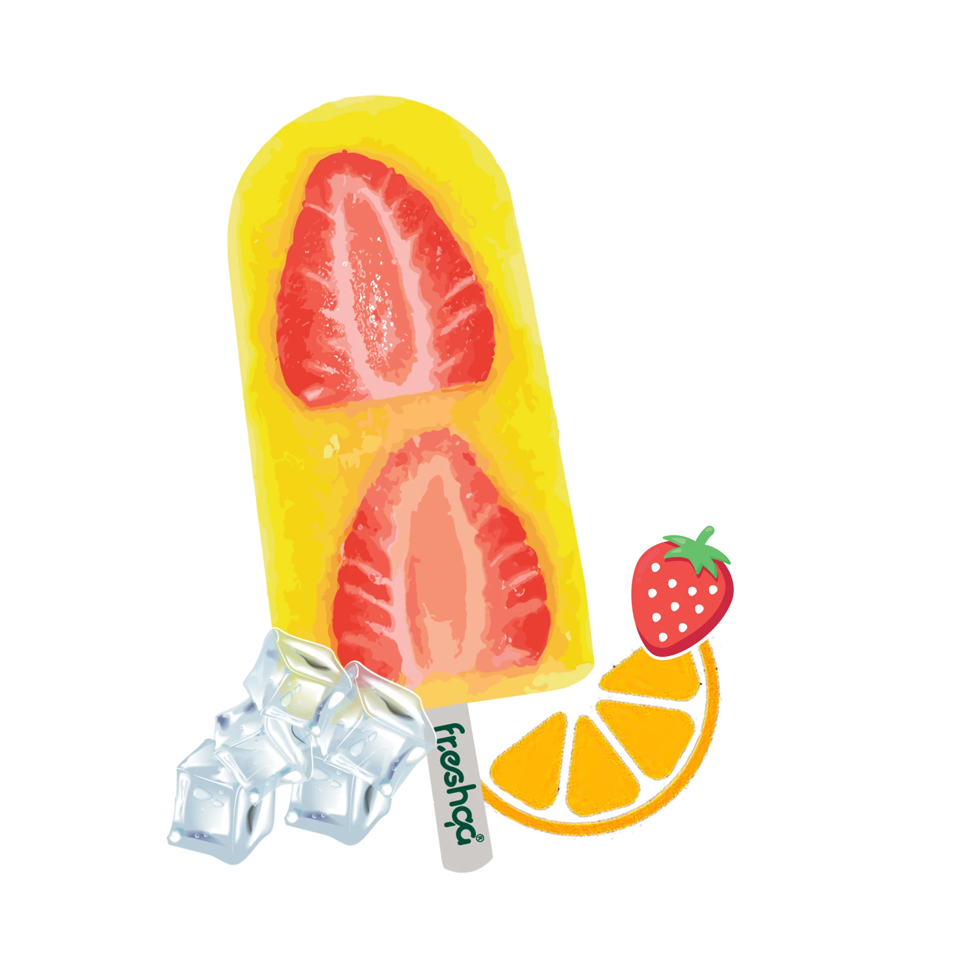 Orange & Slices Strawberries Natural Pops  80ML