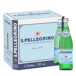 San Pellegrino Natural Sparkling Mineral Water Glass 12 pcs 750 ml