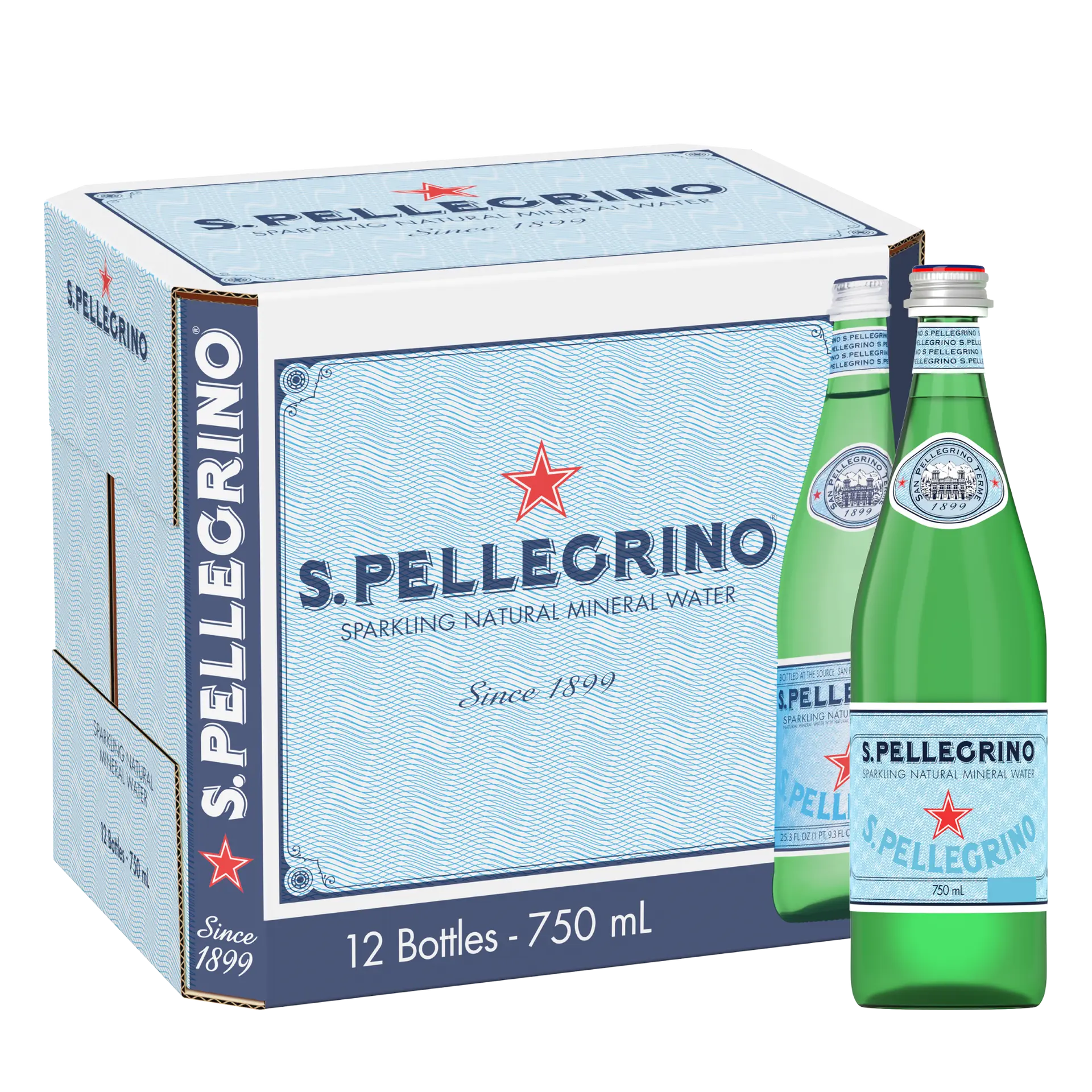 San Pellegrino Natural Sparkling Mineral Water Glass 12 pcs 750 ml - view 1