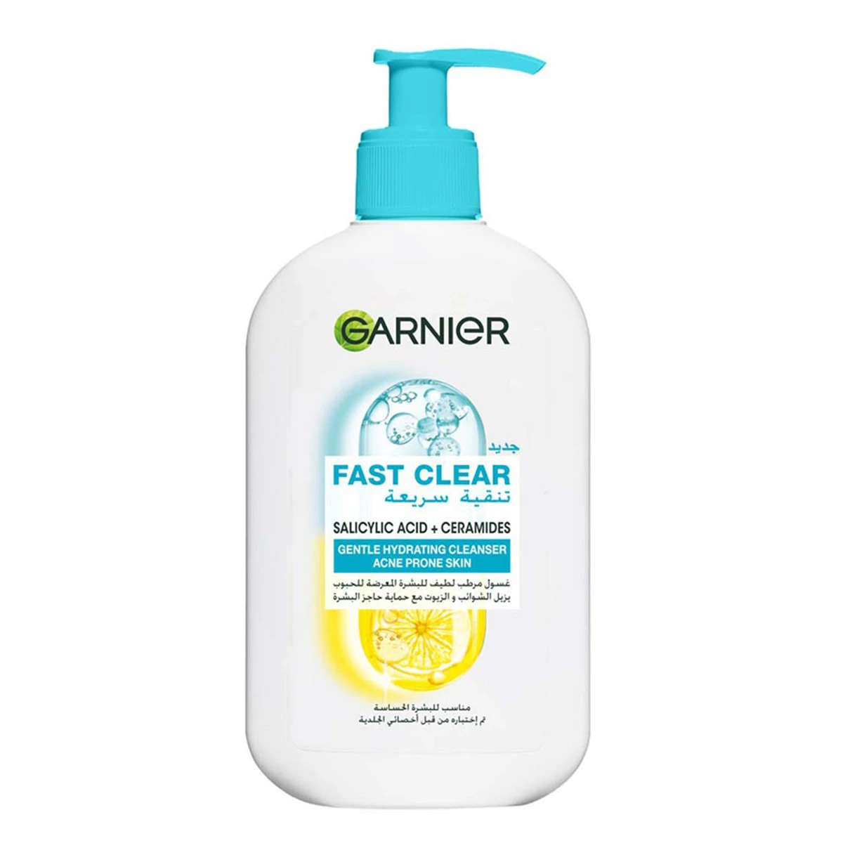 Garnier Fast Clear Gentle Cleanser Hydrating Face Wash for Acne Prone Skin 250 ml