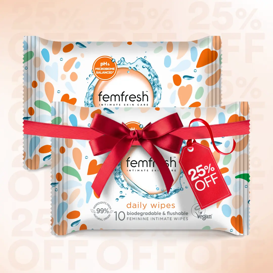 Femfresh Intimate Wipes Twin Pack 25% Off 25 Sheets - view 1