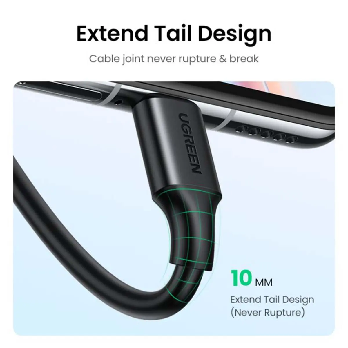 Ugreen Charging And Sync Data Cable USB To USB C 2 m Black - view 9