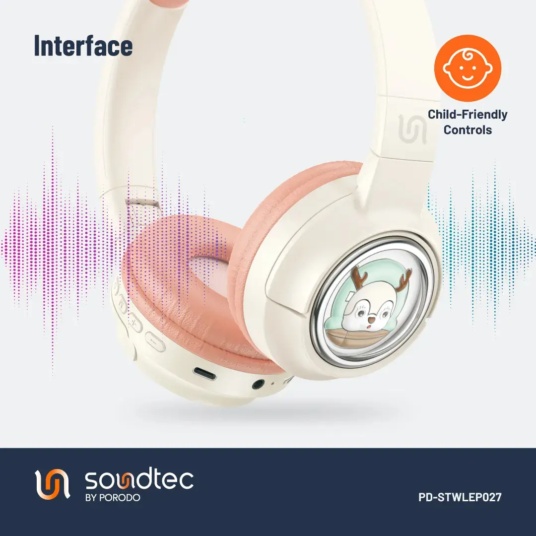 Porodo Soundtec Kids Headphone 400mAh Pink - view 2