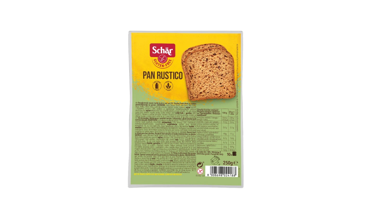 Dr Schar Pan Rustico Gluten Free 250 gm