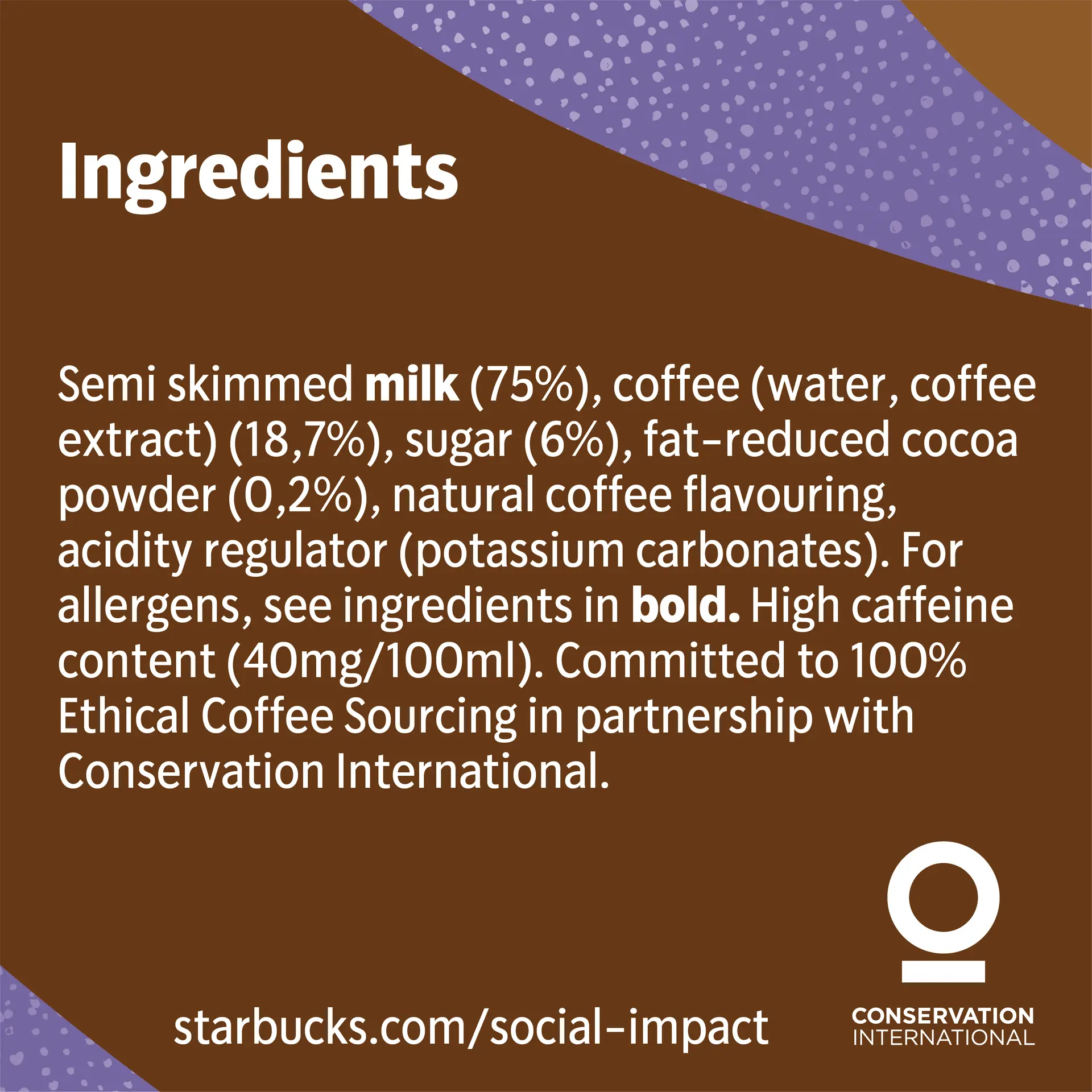 Starbucks Frappucino Mocha Chocolateice Coffee Low Fat 250 ml - view 3