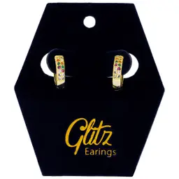 Glitz Max Color Circle Gold Plated Earrings 18K
