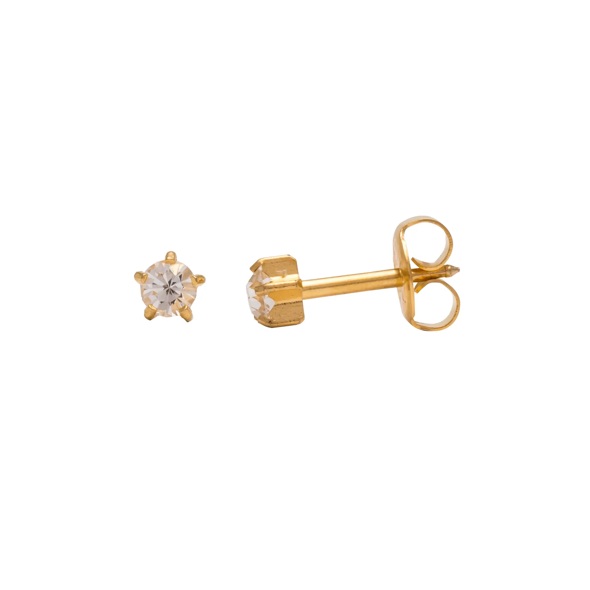 Studex Gold Plated Tiffany Apr Crystal Card /Pr- Earrings For Sensitive Ears - view 3